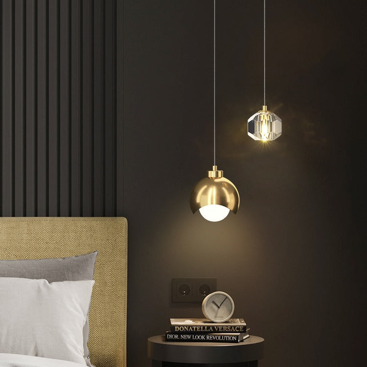 Modern Design Crystal Lampshade Bedside Pendant Lights – Luxury LED Lights for Bedroom & Living Room