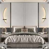 Crescent Moon LED Wall Lamp – Modern Bedroom Wall Sconce with Adjustable Arm