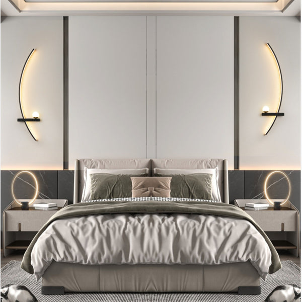 Crescent Moon LED Wall Lamp – Modern Bedroom Wall Sconce with Adjustable Arm