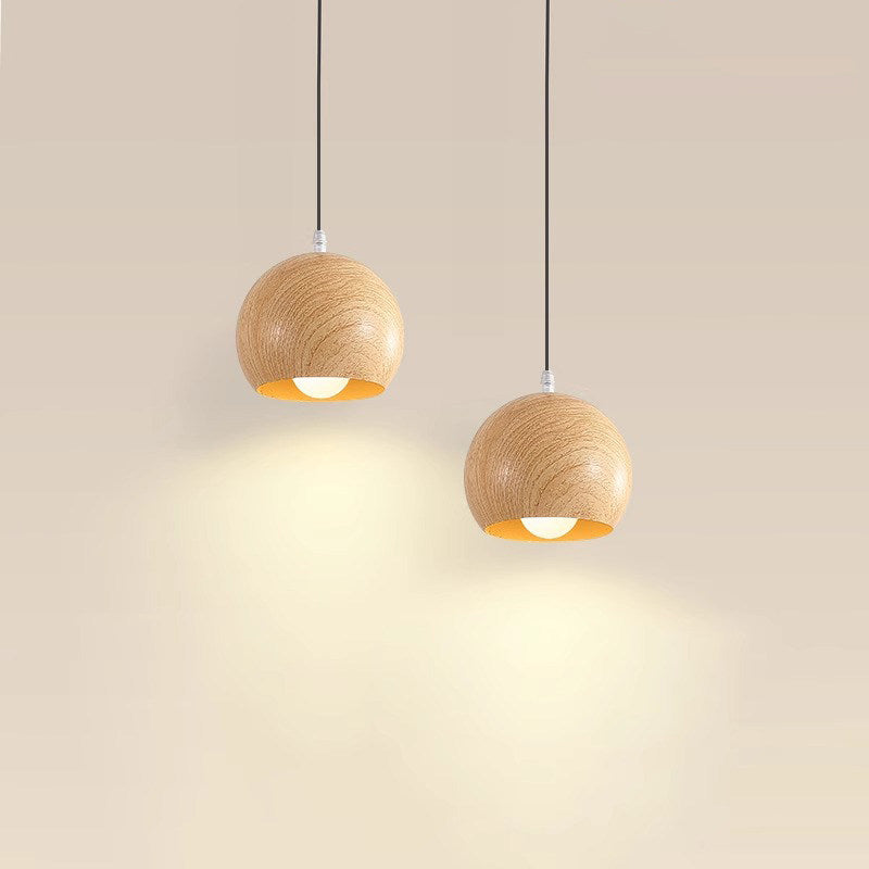 Minimalist Wood Grain Pendant Light