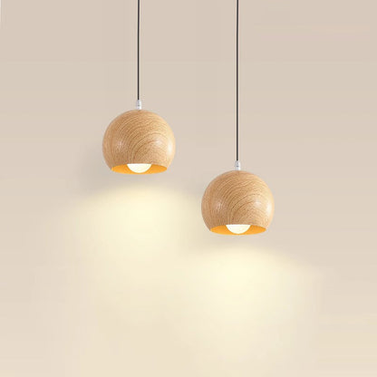 Minimalist Wood Grain Pendant Light