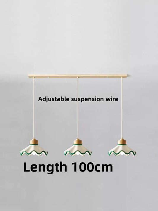 Nordic Hand-Painted Scalloped Resin Lampshade Pendant Light  – Vintage Pendant Light for Living Room & Bedroom