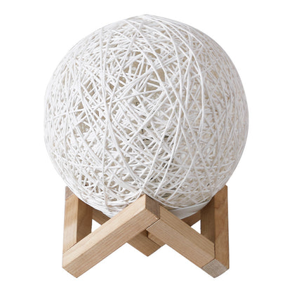 Bamboo Natural Fiber Night Light – Warm Glow Bedside Lamp for Bedroom