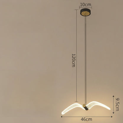 Modern Nordic Seagull Design Acrylic LED Pendant Light – Minimalist Hanging Ceiling Light for Dining Room & Kitchen
