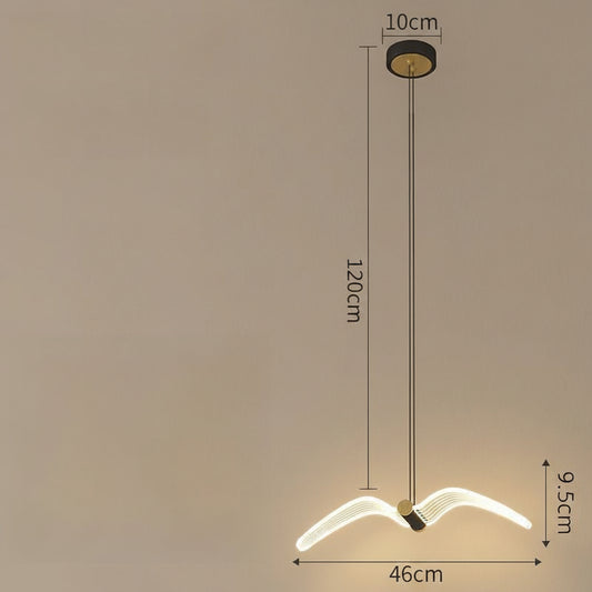 Modern Nordic Seagull Design Acrylic LED Pendant Light – Minimalist Hanging Ceiling Light for Dining Room & Kitchen
