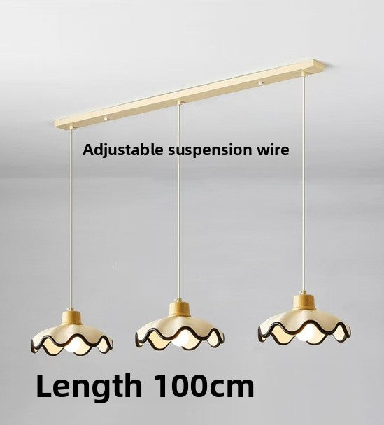 Nordic Hand-Painted Scalloped Resin Lampshade Pendant Light  – Vintage Pendant Light for Living Room & Bedroom