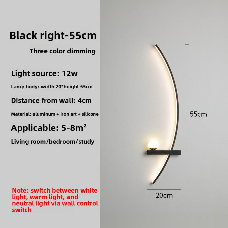 Crescent Moon LED Wall Lamp – Modern Bedroom Wall Sconce with Adjustable Arm