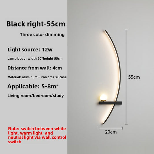 Crescent Moon LED Wall Lamp – Modern Bedroom Wall Sconce with Adjustable Arm
