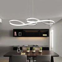 Curved Lines Metal Pendant Light – Modern Elegant Hanging Lamp for Kitchen Island
