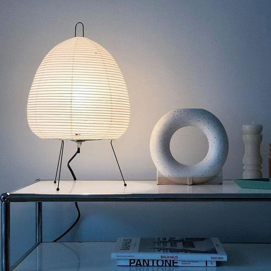 Japanese Washi Paper Floor Lamp – Wabi-Sabi Style Ambient Night Light