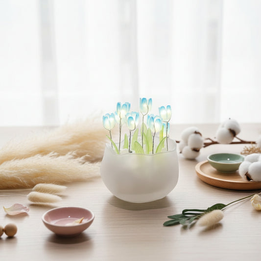 Tulip Flower Pot Night Light – Colorful LED Ambient Lamp for Bedroom & Living Room
