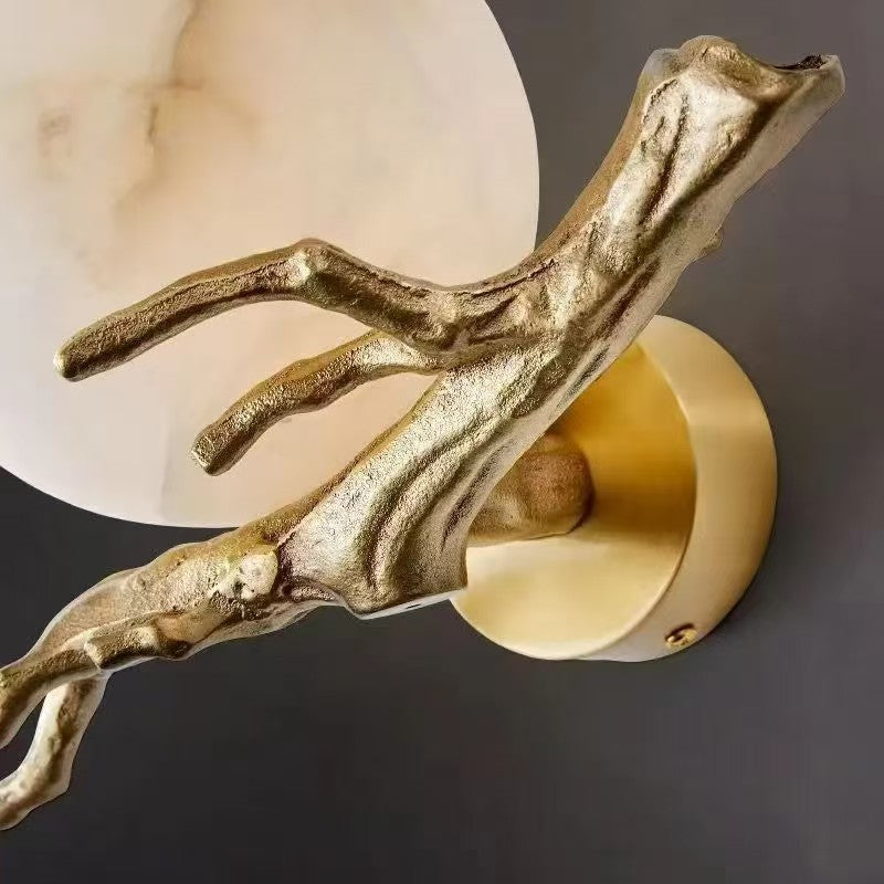 Wabi-Sabi Natural Marble Wall Sconce – Japanese Minimalist Stone Wall Light