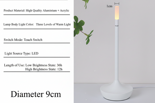 LED Candle Ambient Table Lamp – Flameless Flickering Bedside Lamp for Living Room